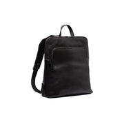 Fornella Full-Grain Leather Backpack voor Dames in Classic 100% Full-Grain Leather - Full Exterior Front Profile View | Buy Online