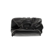 Howard Full-Grain Leather Backpack voor Dames - Structured Side Profile Showing Gusset Depth &amp; Expansion Capacity