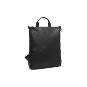 Manchester Full-Grain Leather Backpack voor Dames - Structured Side Profile Showing Gusset Depth &amp; Expansion Capacity