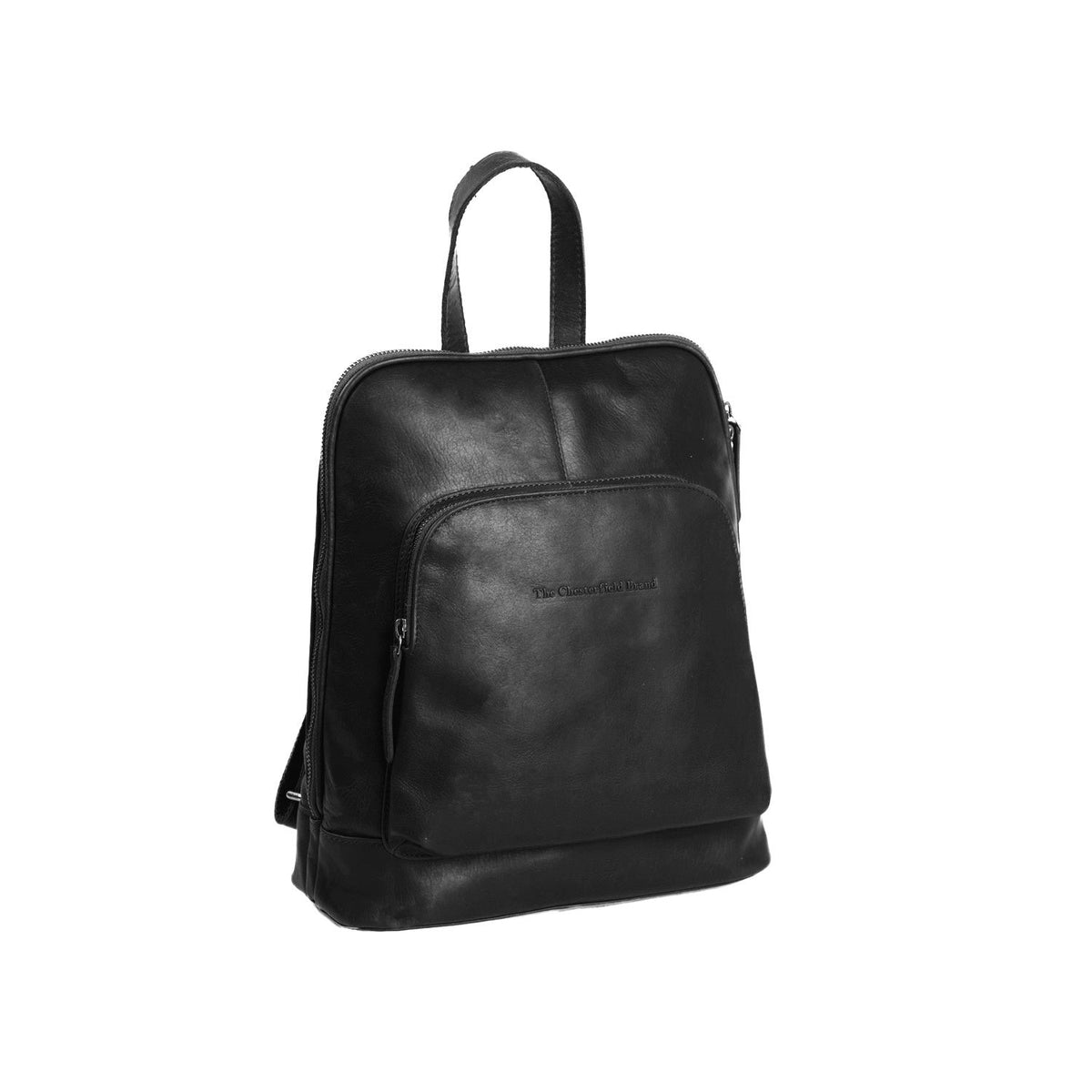 Naomi Full-Grain Leather Backpack voor Dames in Classic 100% Full-Grain Leather - Full Exterior Front Profile View | Buy Online