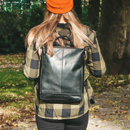 Saar Full-Grain Leather Backpack voor Dames