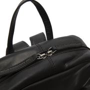 Solid Antique Brass Hardware &amp; Heavy-Duty Dual Zipper Detail on Santana Full-Grain Leather Backpack voor Dames