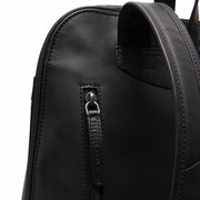 Tigris Full-Grain Leather Backpack voor Dames - Structured Side Profile Showing Gusset Depth &amp; Expansion Capacity