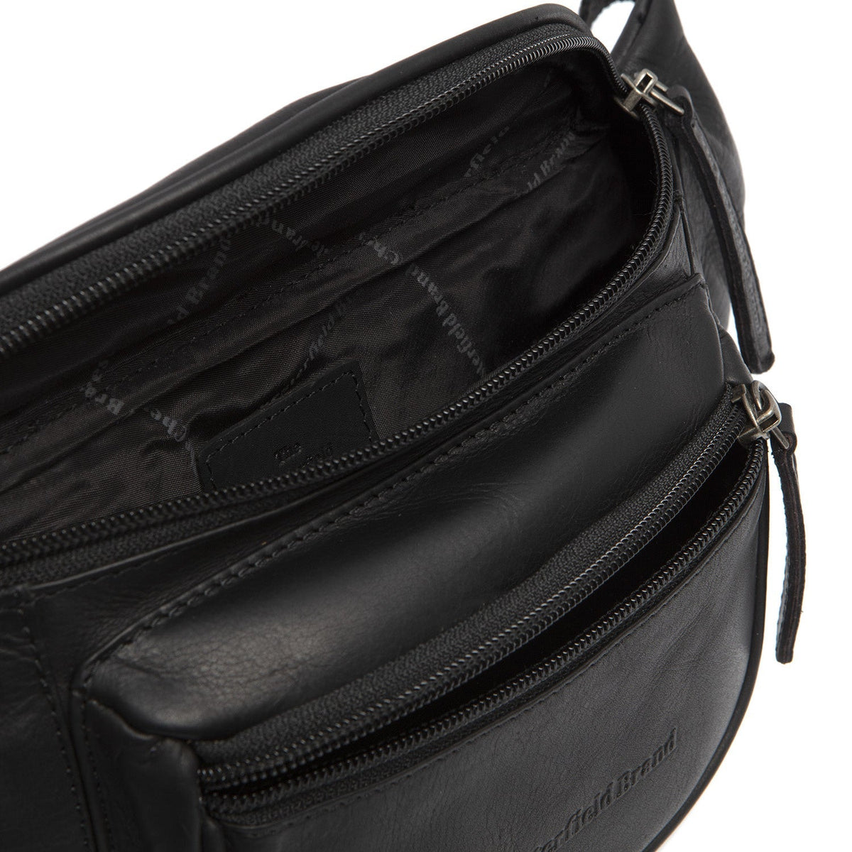 Solid Antique Brass Hardware &amp; Heavy-Duty Dual Zipper Detail on Jack Full-Grain Leather Belt Bag voor Dames