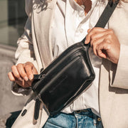 
Classic 100% Full-Grain leather Bag - Achteraanzicht met versterkte leren banden