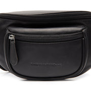 Vernio Full-Grain Leather Belt Bag voor Dames - Structured Side Profile Showing Gusset Depth &amp; Expansion Capacity