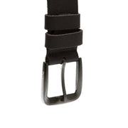Copper Full-Grain Leather Belt voor Heren - Structured Side Profile Showing Gusset Depth &amp; Expansion Capacity