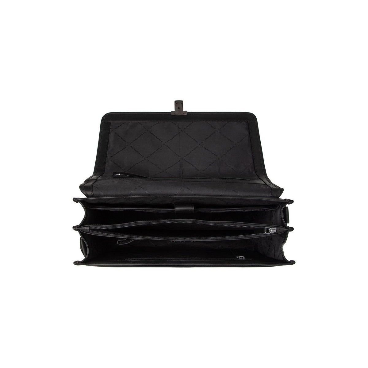 Solid Antique Brass Hardware &amp; Heavy-Duty Dual Zipper Detail on Glenwood Full-Grain Leather Briefcase voor Heren