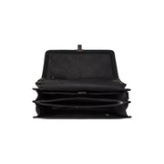 Solid Antique Brass Hardware &amp; Heavy-Duty Dual Zipper Detail on Glenwood Full-Grain Leather Briefcase voor Heren