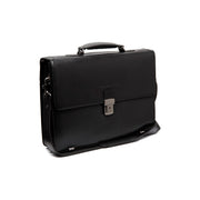 Salvatore Full-Grain Leather Briefcase in Classic 100% Full-Grain Leather - Full Exterior Front Profile View | Buy Online