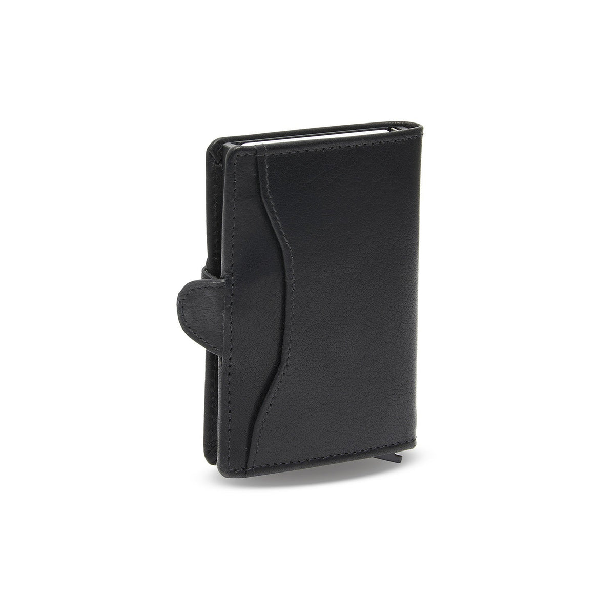 
Classic 100% Full-Grain Leather Card Holder - Achteraanzicht met versterkte leren banden
