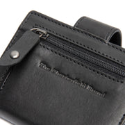 Solid Antique Brass Hardware &amp; Heavy-Duty Dual Zipper Detail on Barrea Full-Grain Leather Card Holder voor Dames