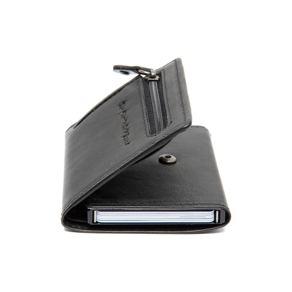 Solid Antique Brass Hardware &amp; Heavy-Duty Dual Zipper Detail on Gabriela Full-Grain Leather Card Holder voor Dames
