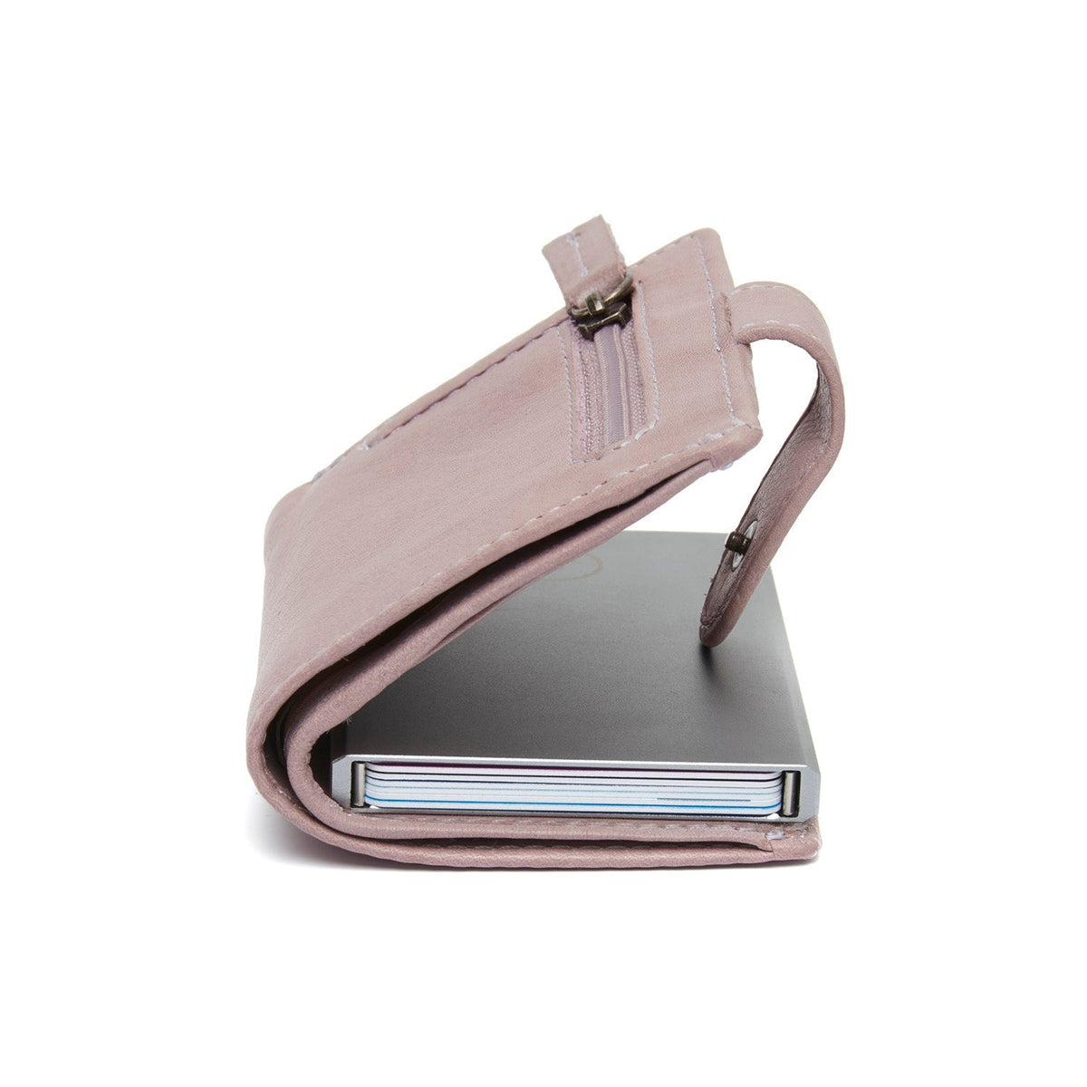 Solid Antique Brass Hardware &amp; Heavy-Duty Dual Zipper Detail on Kaunas Full-Grain Leather Card Holder voor Dames