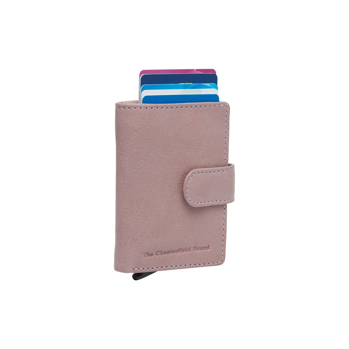 Kaunas Full-Grain Leather Card Holder voor Dames in Classic 100% Full-Grain Leather - Full Exterior Front Profile View | Buy Online
