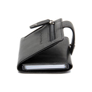 Solid Antique Brass Hardware &amp; Heavy-Duty Dual Zipper Detail on Larino Full-Grain Leather Card Holder voor Dames