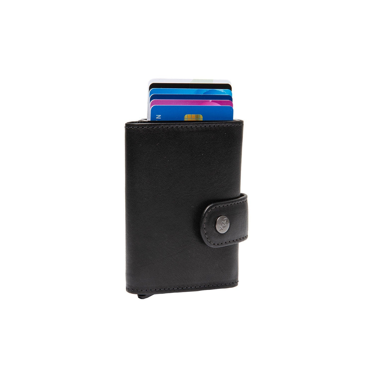 Larino Full-Grain Leather Card Holder voor Dames in Classic 100% Full-Grain Leather - Full Exterior Front Profile View | Buy Online