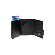 Larino Full-Grain Leather Card Holder voor Dames - Structured Side Profile Showing Gusset Depth &amp; Expansion Capacity