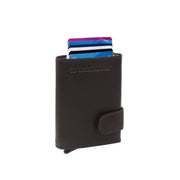 
Brown Leather Card Holder Leicester, front view