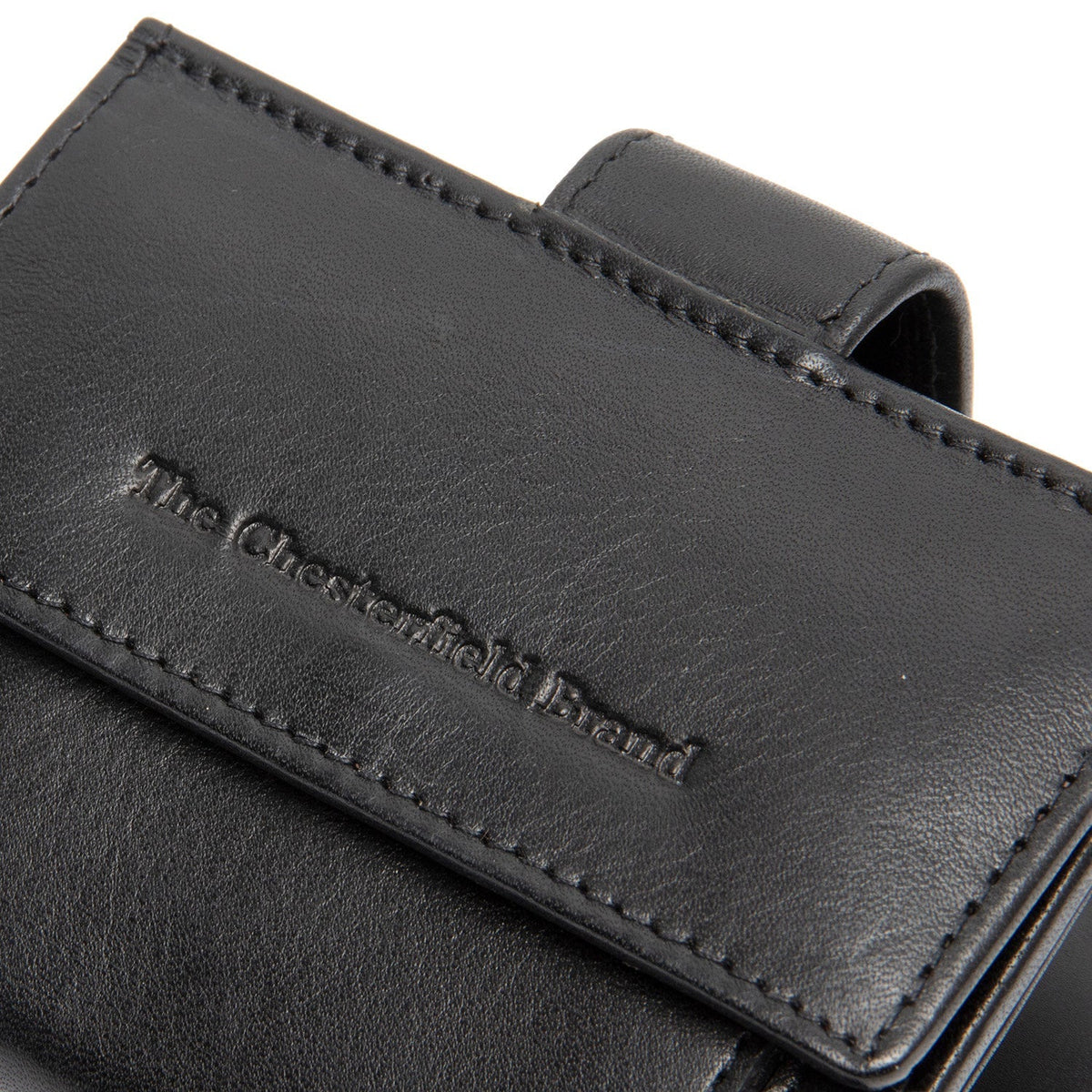 Solid Antique Brass Hardware &amp; Heavy-Duty Dual Zipper Detail on Lesina Full-Grain Leather Card Holder voor Dames