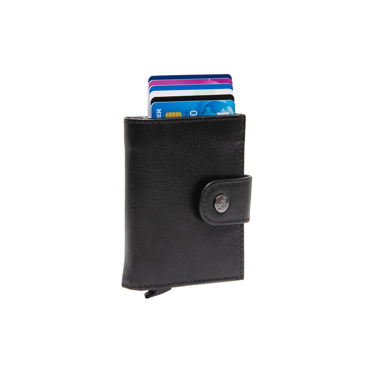 Lesina Full-Grain Leather Card Holder voor Dames in Classic 100% Full-Grain Leather - Full Exterior Front Profile View | Buy Online