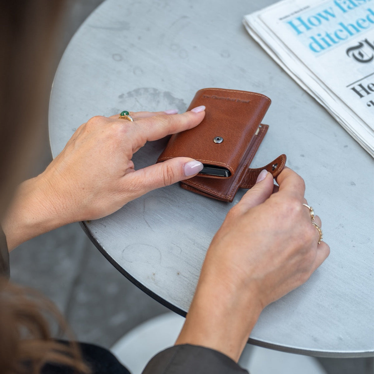 Mannheim Full-Grain Leather Card Holder voor Dames – alternate product view 3