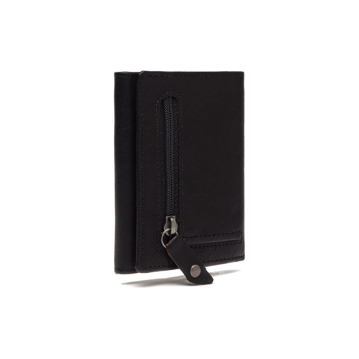 Solid Antique Brass Hardware &amp; Heavy-Duty Dual Zipper Detail on Paris Full-Grain Leather Card Holder voor Dames