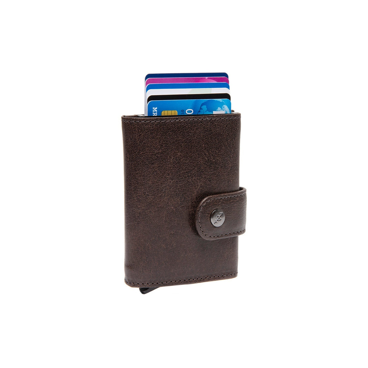Varrano Full-Grain Leather Card Holder voor Dames in Classic 100% Full-Grain Leather - Full Exterior Front Profile View | Buy Online