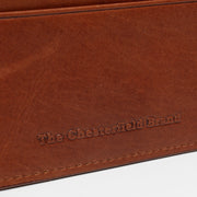 Cognac Leather Card Wallet voor Dames, detail view 4