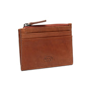 Cognac Leather Card Wallet voor Dames, detail view 5