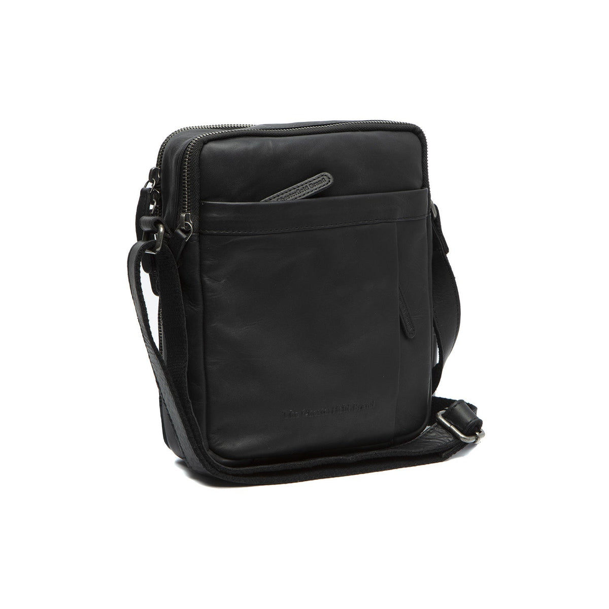 Alva Full-Grain Leather Crossbody Bag voor Heren in Classic 100% Full-Grain Leather - Full Exterior Front Profile View | Buy Online