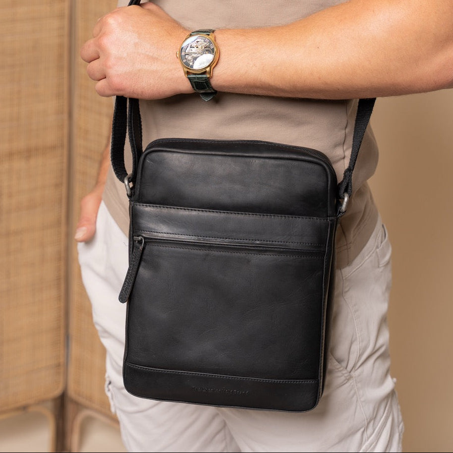
Classic 100% Full-Grain leather Bag - Achteraanzicht met versterkte leren banden