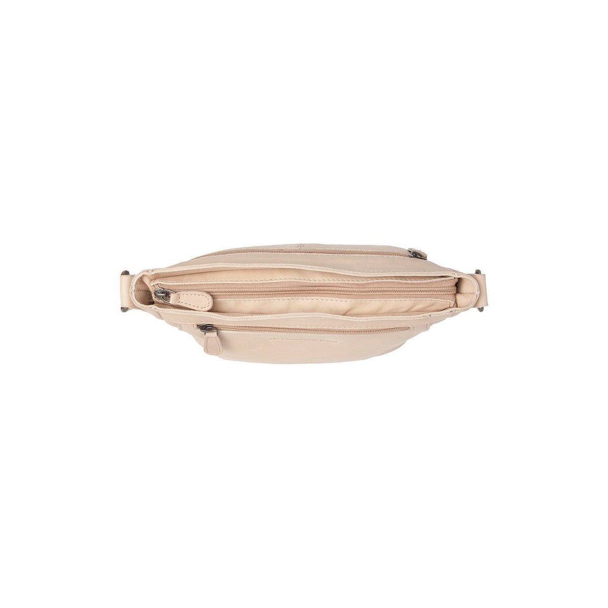 Solid Antique Brass Hardware &amp; Heavy-Duty Dual Zipper Detail on Aston Full-Grain Leather Crossbody Bag voor Dames