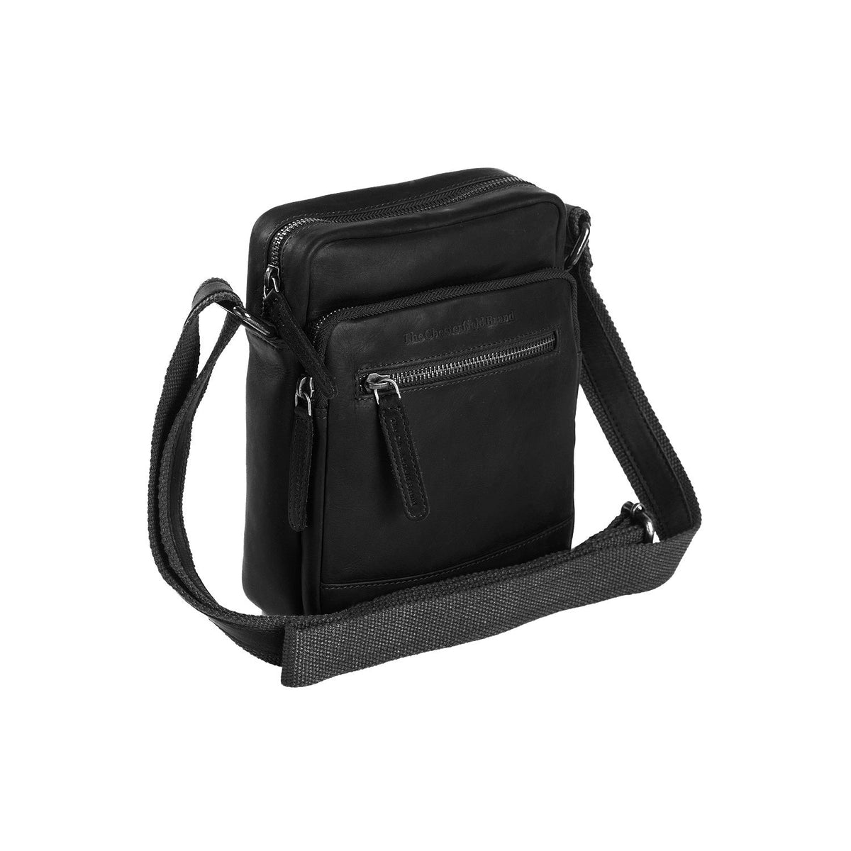 Birmingham Full-Grain Leather Crossbody Bag voor Heren in Classic 100% Full-Grain Leather - Full Exterior Front Profile View | Buy Online