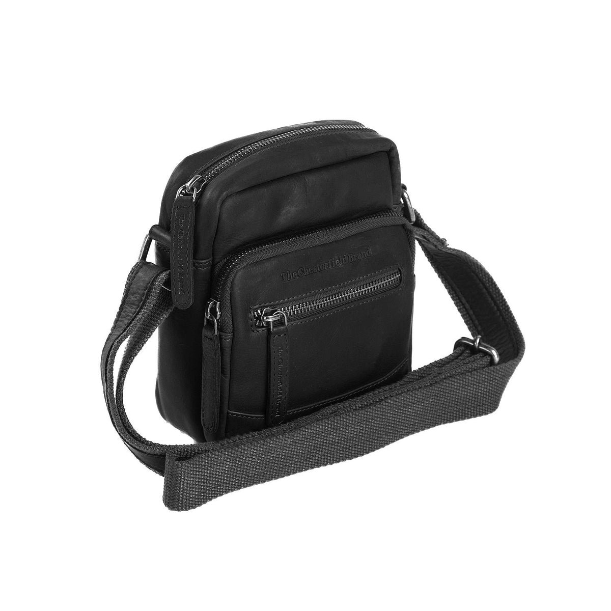 
Bremen Leren crossbodytas in klassiek 100% volnerfleer - Full Exterior Vooraanzicht & getailleerd silhouet | Online kopen