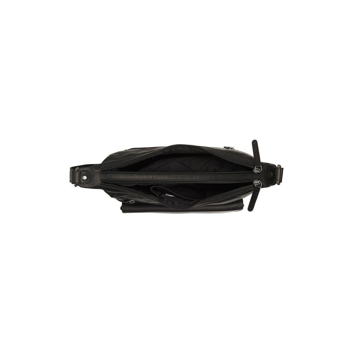 Solid Antique Brass Hardware &amp; Heavy-Duty Dual Zipper Detail on Bryson Full-Grain Leather Crossbody Bag voor Dames