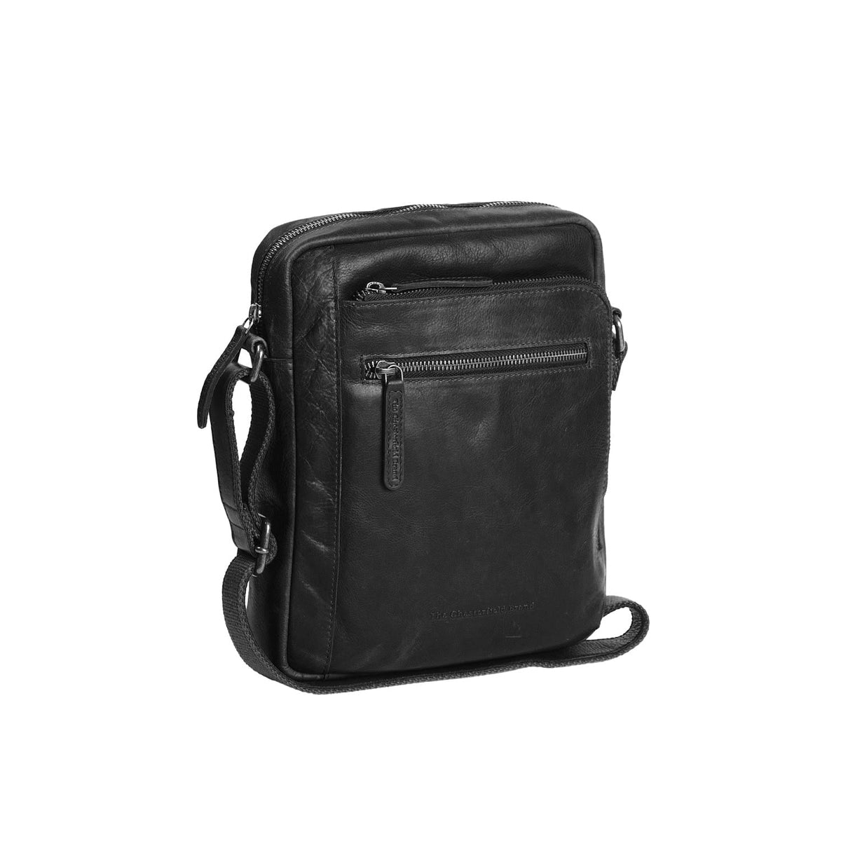 Dessau Full-Grain Leather Crossbody Bag voor Heren in Classic 100% Full-Grain Leather - Full Exterior Front Profile View | Buy Online