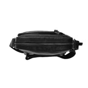 Dessau Full-Grain Leather Crossbody Bag voor Heren - Structured Side Profile Showing Gusset Depth &amp; Expansion Capacity