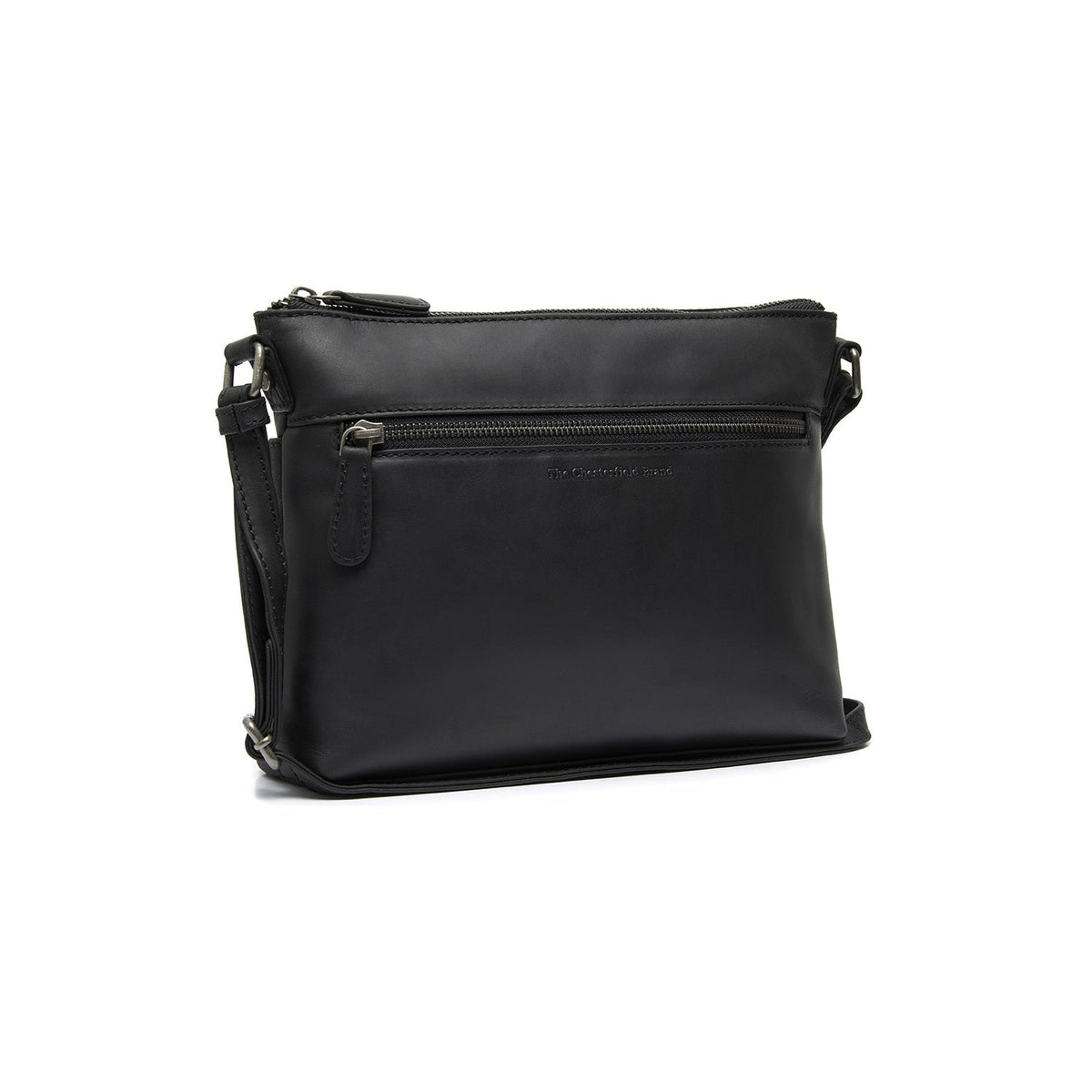
Durban Leren crossbodytas in klassiek 100% volnerfleer - Full Exterior Vooraanzicht & getailleerd silhouet | Online kopen