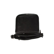 Everglades Full-Grain Leather Crossbody Bag voor Dames - Structured Side Profile Showing Gusset Depth &amp; Expansion Capacity