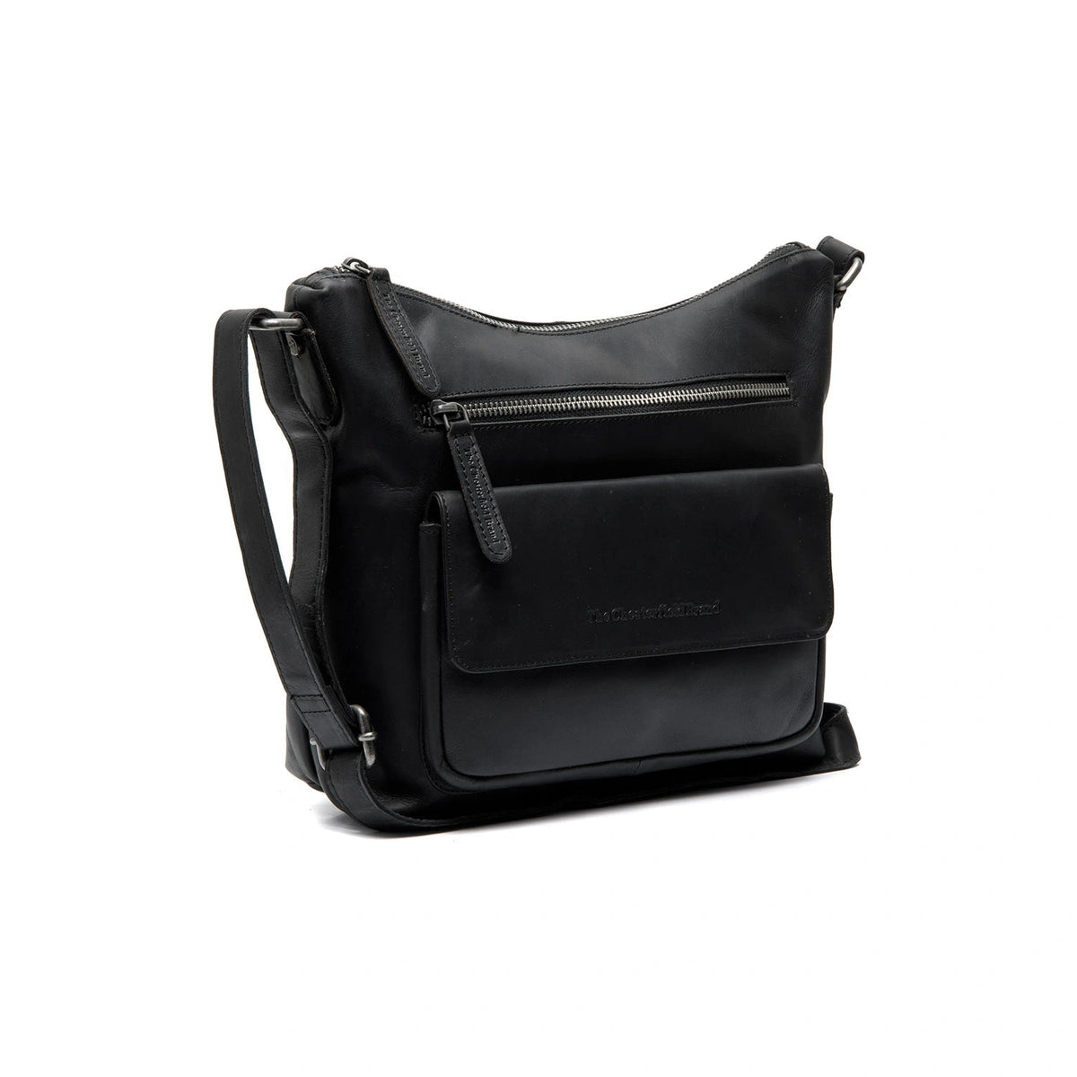 Hailey Full-Grain Leather Crossbody Bag voor Dames in Classic 100% Full-Grain Leather - Full Exterior Front Profile View | Buy Online