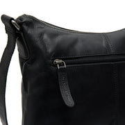 Hailey Full-Grain Leather Crossbody Bag voor Dames - Structured Side Profile Showing Gusset Depth &amp; Expansion Capacity