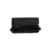 
Solid Antique Brass Hardware & Heavy-Duty Dual Zipper Detail on Laverton Leren crossbodytas