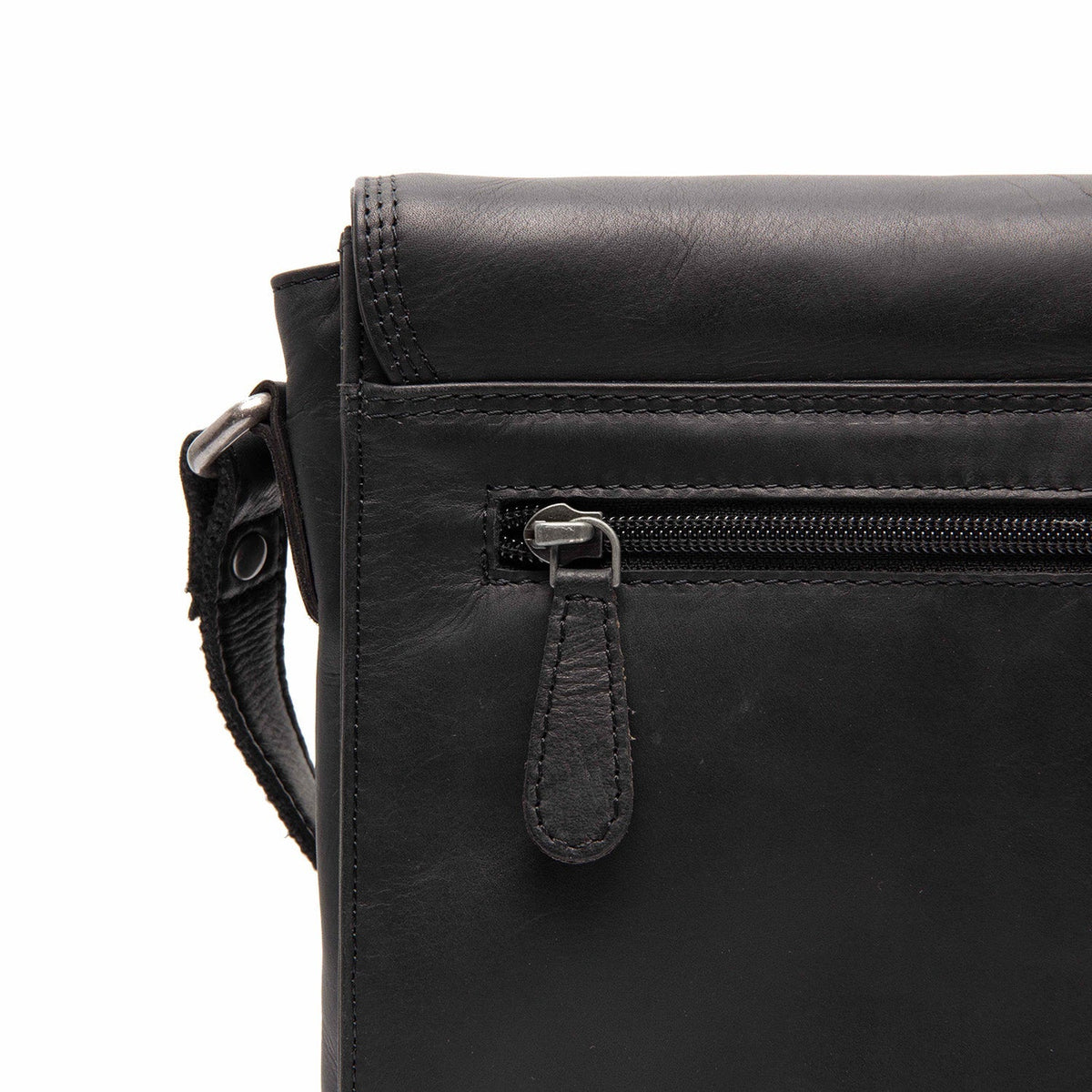 Lunor Full-Grain Leather Crossbody Bag voor Dames - Structured Side Profile Showing Gusset Depth &amp; Expansion Capacity