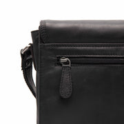 Lunor Full-Grain Leather Crossbody Bag voor Dames - Structured Side Profile Showing Gusset Depth &amp; Expansion Capacity