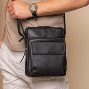 
Classic 100% Full-Grain leather Bag - Achteraanzicht met versterkte leren banden