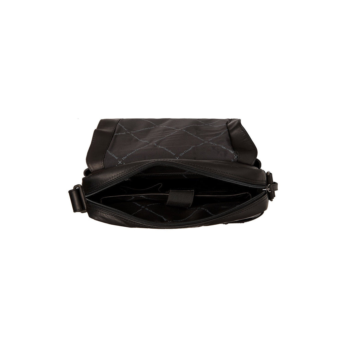Solid Antique Brass Hardware &amp; Heavy-Duty Dual Zipper Detail on Raphael Full-Grain Leather Crossbody Bag voor Heren