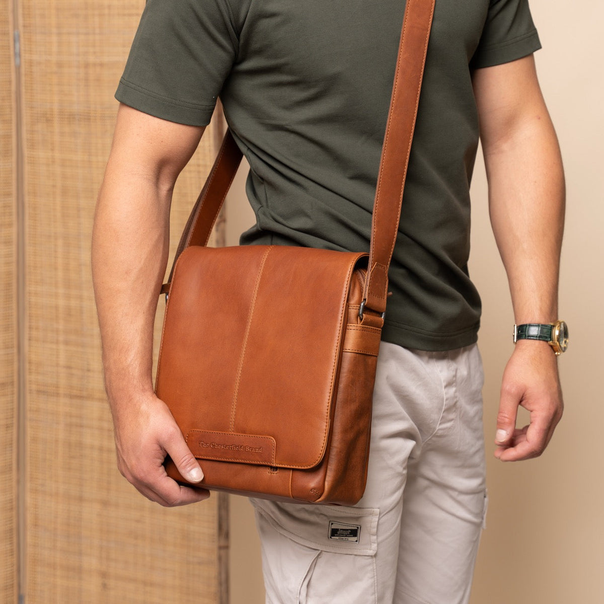 Raphael Full-Grain Leather Crossbody Bag voor Heren – alternate product view 2