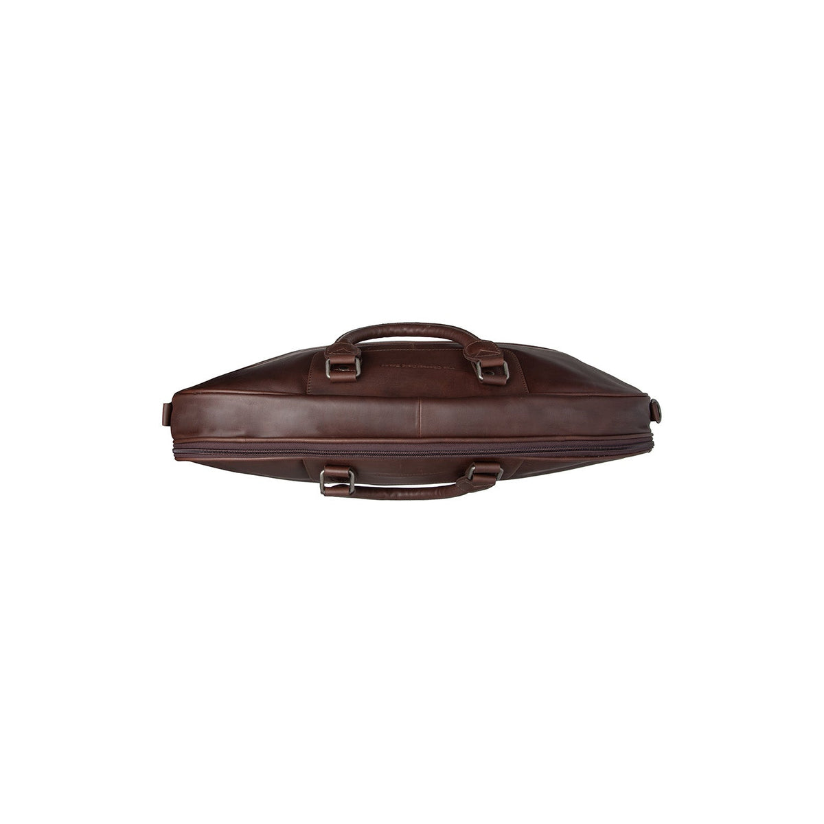 Close-Up Detail of Classic Collar &amp; Heavy-Duty Zipper Hardware on Leather Garment Bag Josh voor Dames