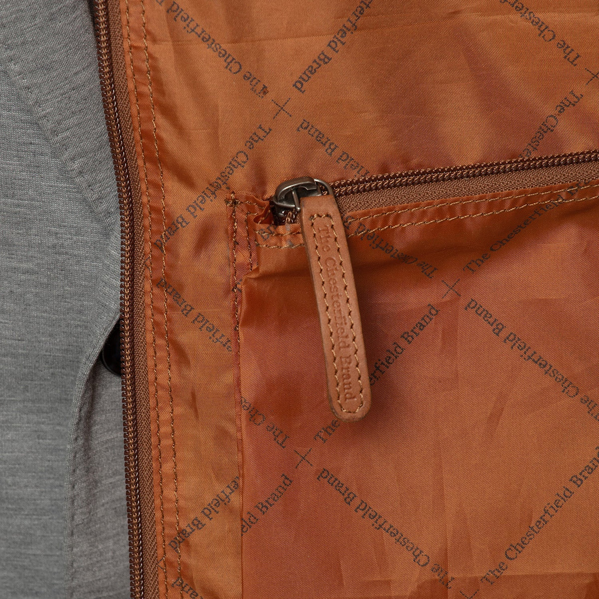 Cognac Leather Garment Bag Josh voor Dames, detail view 6